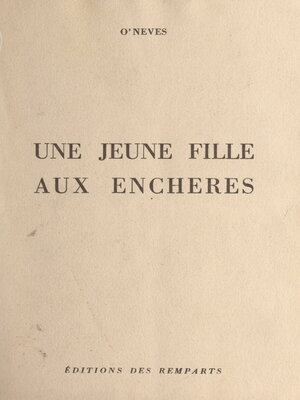 cover image of Une jeune fille aux enchères